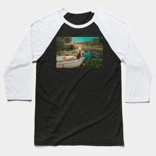 woman floating among waterlilies Baseball T-Shirt